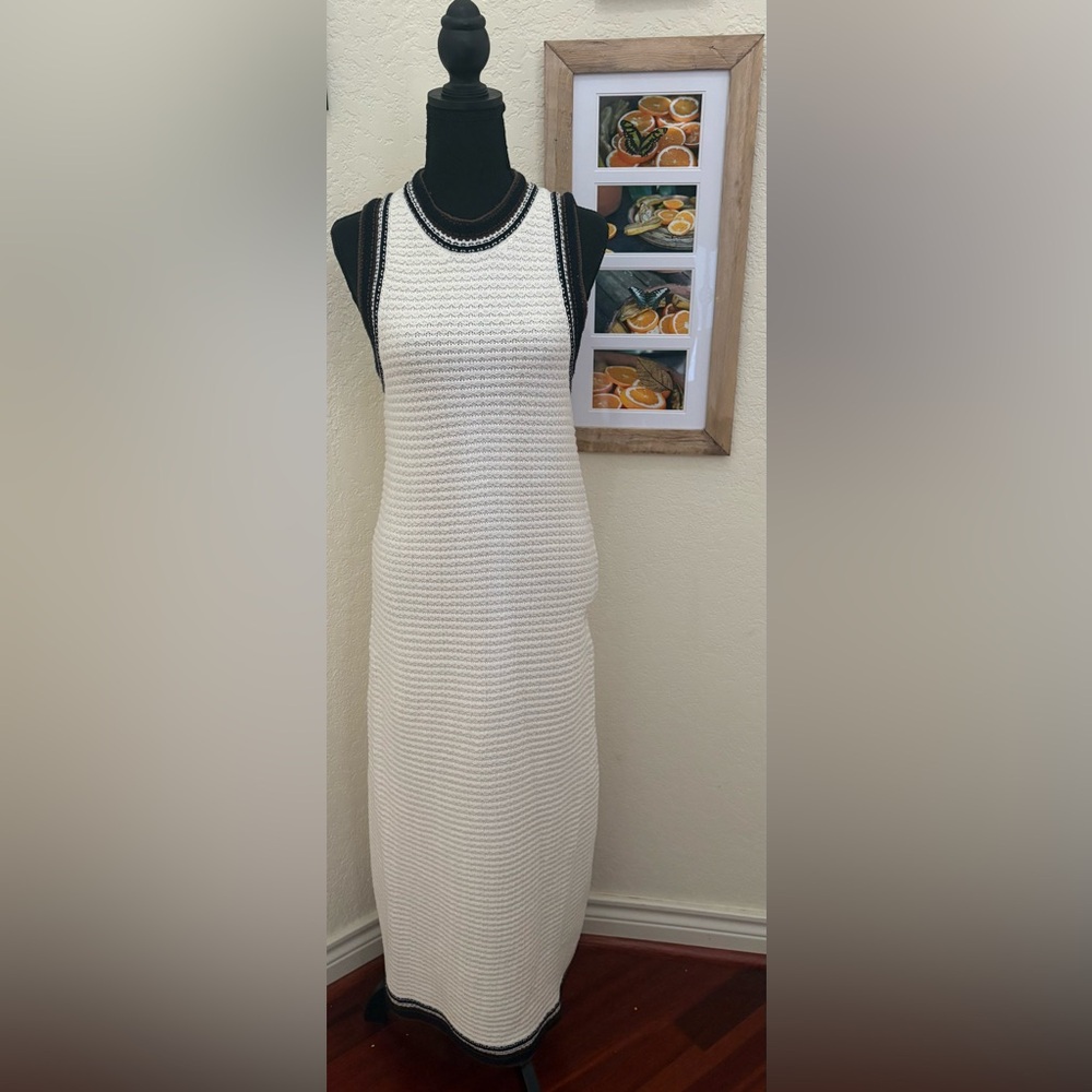House of Harlow 1960 Cream and Black Crochet Dress